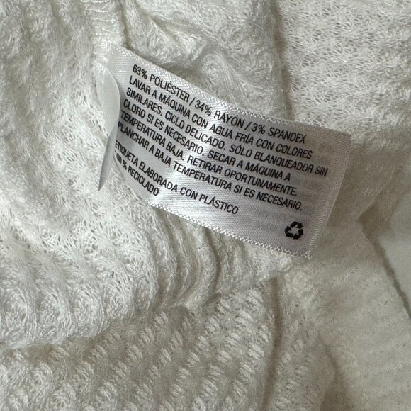 COLSIE, Button Down Waffle Knit Cardigan Sweater, White/Pinks, Women's XL - Picture 7 of 7